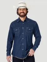 Cowboy Cut® Long Sleeve Western Denim Snap Work Shirt Dark