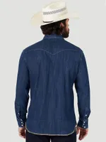 Cowboy Cut® Long Sleeve Western Denim Snap Work Shirt Dark