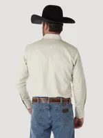 Cowboy Cut® Firm Finish Long Sleeve Western Snap Solid Work Shirt Stone