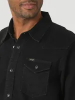 Men's Denim Western Snap Front Shirt Black