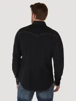 Men's Wrangler Retro® Long Sleeve Western Snap Solid Dobby Shirt