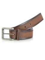 Mens Rugged Wear Suede Overlay Belt:Brown:32