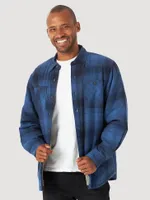 Men's Wrangler® Authentics Sherpa Lined Flannel Shirt Blue