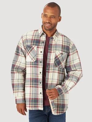 Men's Wrangler® Authentics Sherpa Lined Flannel Shirt Twill Heather