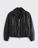 YPB Bubble Hem Vegan Leather Jacket