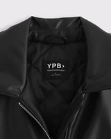 YPB Bubble Hem Vegan Leather Jacket