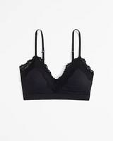 Next to Naked Lace-Trim V-Neck Bralette