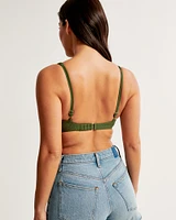 Curve Love Wide Strap Twist Continuous Underwire Bikini Top