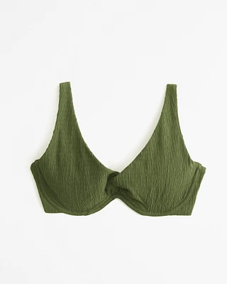 Curve Love Wide Strap Twist Continuous Underwire Bikini Top