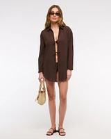 Tie-Front Shirt Dress Coverup