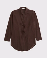 Tie-Front Shirt Dress Coverup