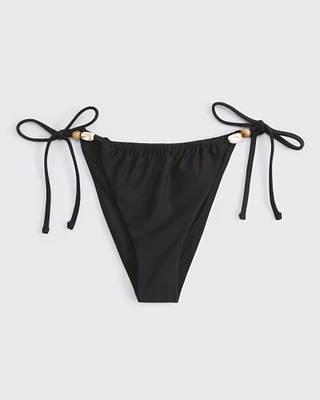 Low Rise Ruched Tie-Side Cheeky Bottom