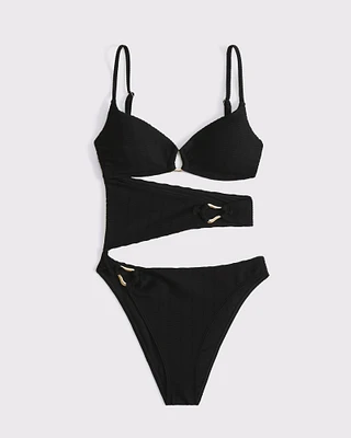 Hardware Cutout One-Piece Swimsuit