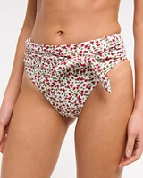 Tie-Front High-Waist Moderate Bottom