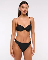 Ruched-Side Mid Rise Moderate Bottom