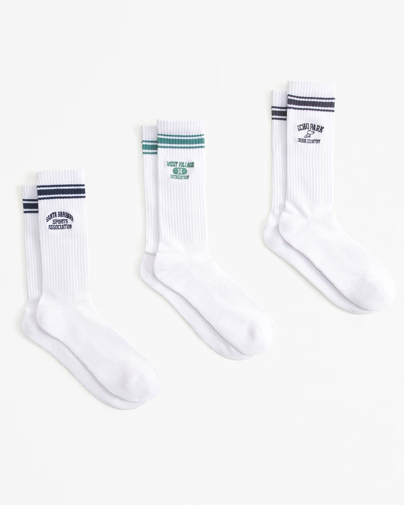 3-Pack Athletic Crew Socks