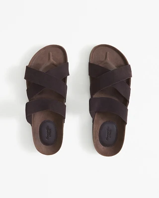 Cross-Strap Cork Sandals