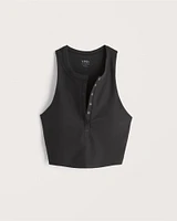 YPB sculptLUX Plunge Henley Slim Tank