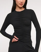 YPB Active Featherweight Long-Sleeve Ruched Tee