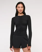 YPB Active Featherweight Long-Sleeve Ruched Tee