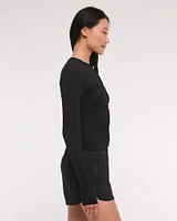 YPB Active Featherweight Long-Sleeve Ruched Tee
