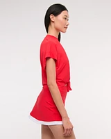 YPB Active Featherweight Tie-Front Tee