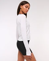 YPB Active Featherweight Tie-Front Cardigan