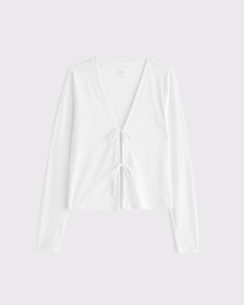 YPB Active Featherweight Tie-Front Cardigan