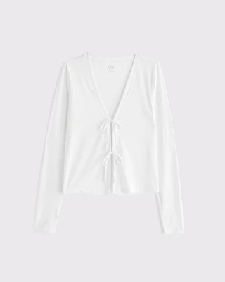 YPB Active Featherweight Tie-Front Cardigan