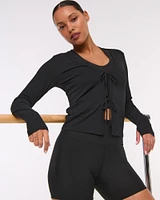YPB Active Featherweight Tie-Front Cardigan