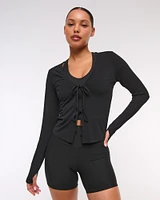 YPB Active Featherweight Tie-Front Cardigan