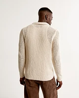 Long-Sleeve Johnny Collar Sweater Polo