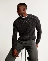 Crochet-Style Crew Sweater