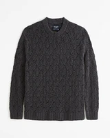 Crochet-Style Crew Sweater