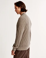 Long-Sleeve Johnny Collar Sweater Polo