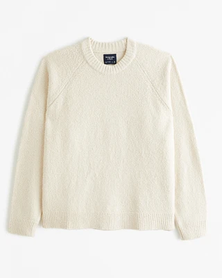 Oversized Boucle Crew Sweater