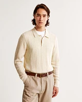 Long-Sleeve 3-Button Sweater Polo