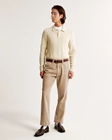 Long-Sleeve 3-Button Sweater Polo