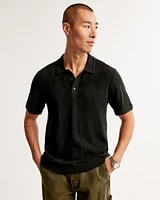 Stitch 3-Button Sweater Polo