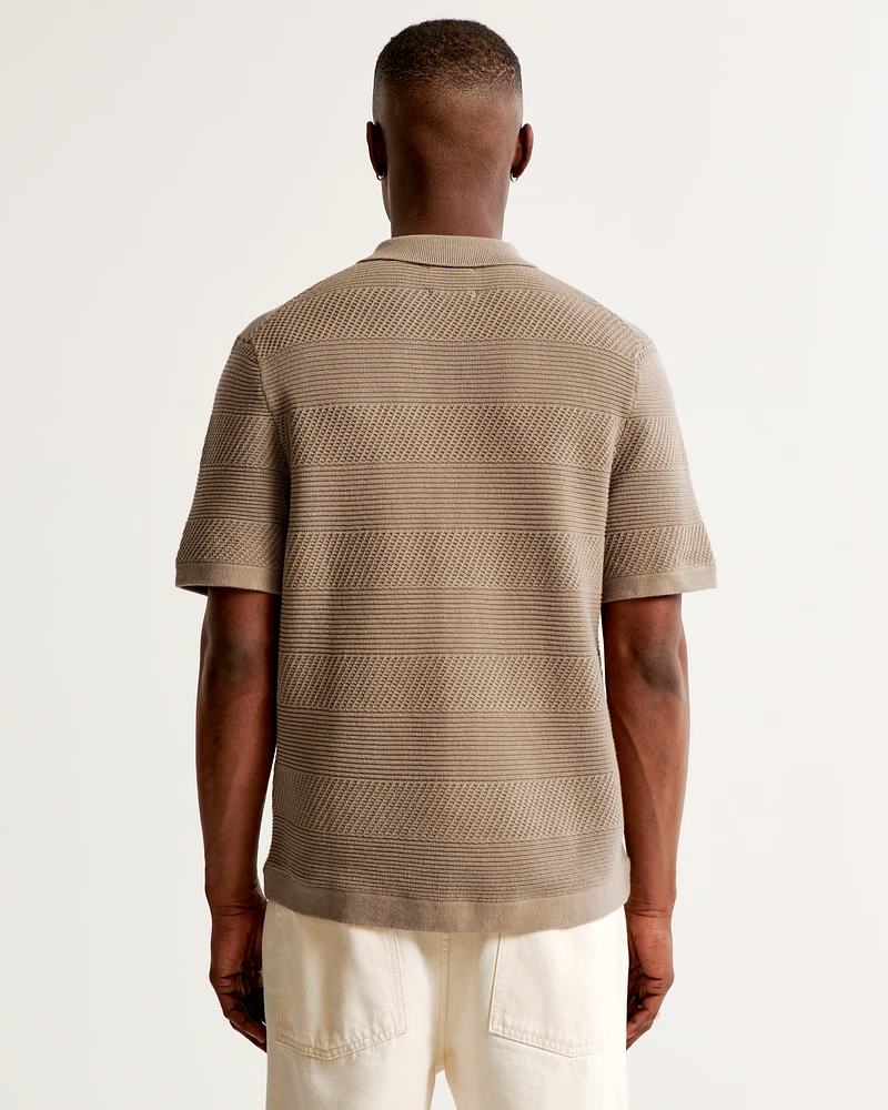 Stitch Button-Through Sweater Polo