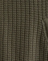 Cropped Stitched Sweater Shirt Jacket