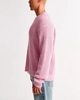 Oversized Waffle Crew Sweater