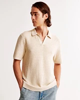 Retro Johnny Collar Sweater Polo