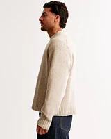 Oversized Boucle V-Neck Sweater