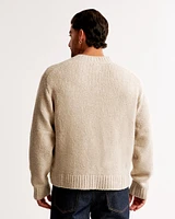 Oversized Boucle V-Neck Sweater