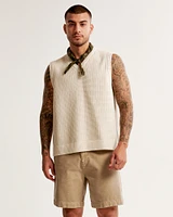 Oversized Stitchy Sweater Vest