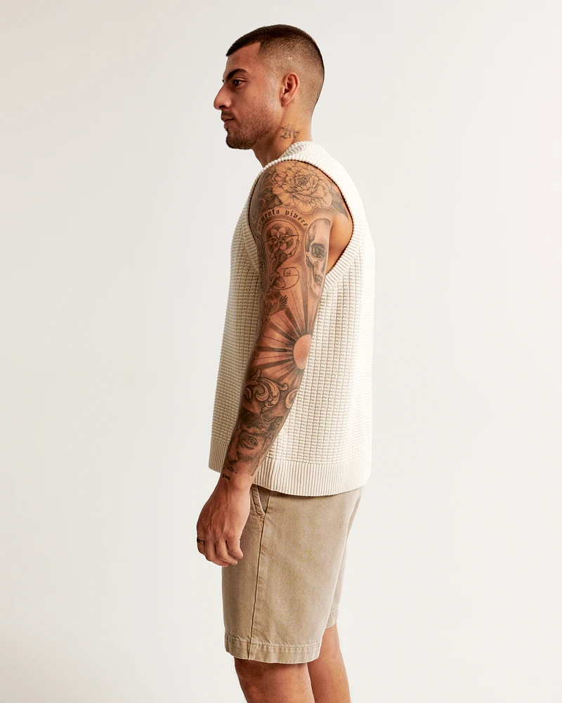 Oversized Stitchy Sweater Vest