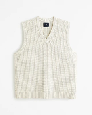 Oversized Stitchy Sweater Vest