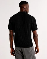 Plisse 3-Button Sweater Polo