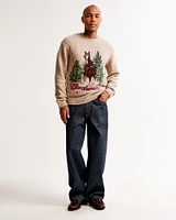 Holiday Graphic Crew Sweater